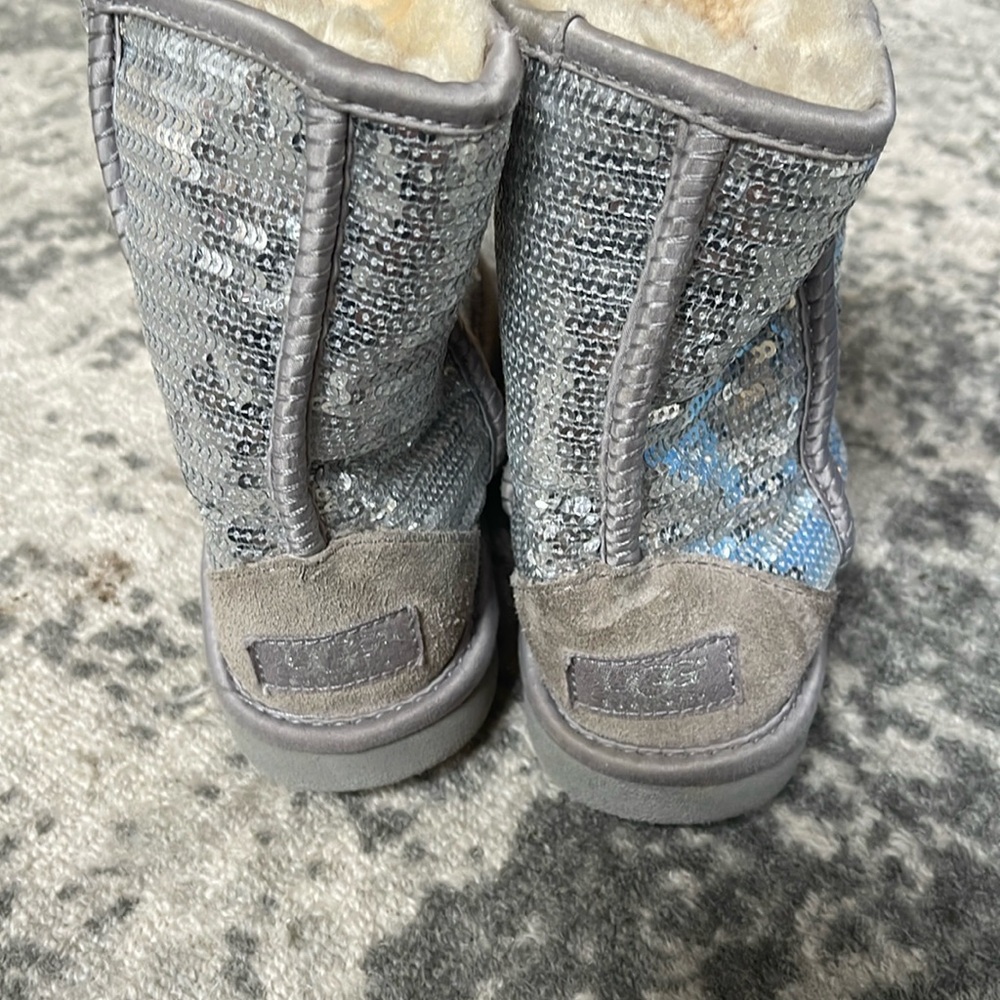 UGG silver boots girls size 1